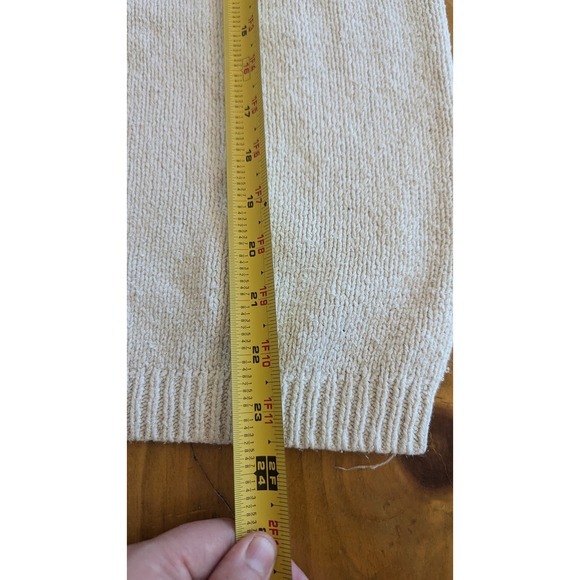 Koret Embellished Knit Top Floral Beaded Short Sleeve Sweater Beige Size L - Picture 4 of 7